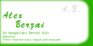 alex berzai business card